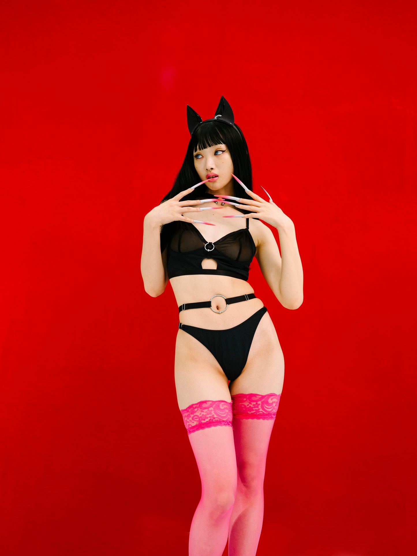 Love Is A Deserter Choker Bralette In Black