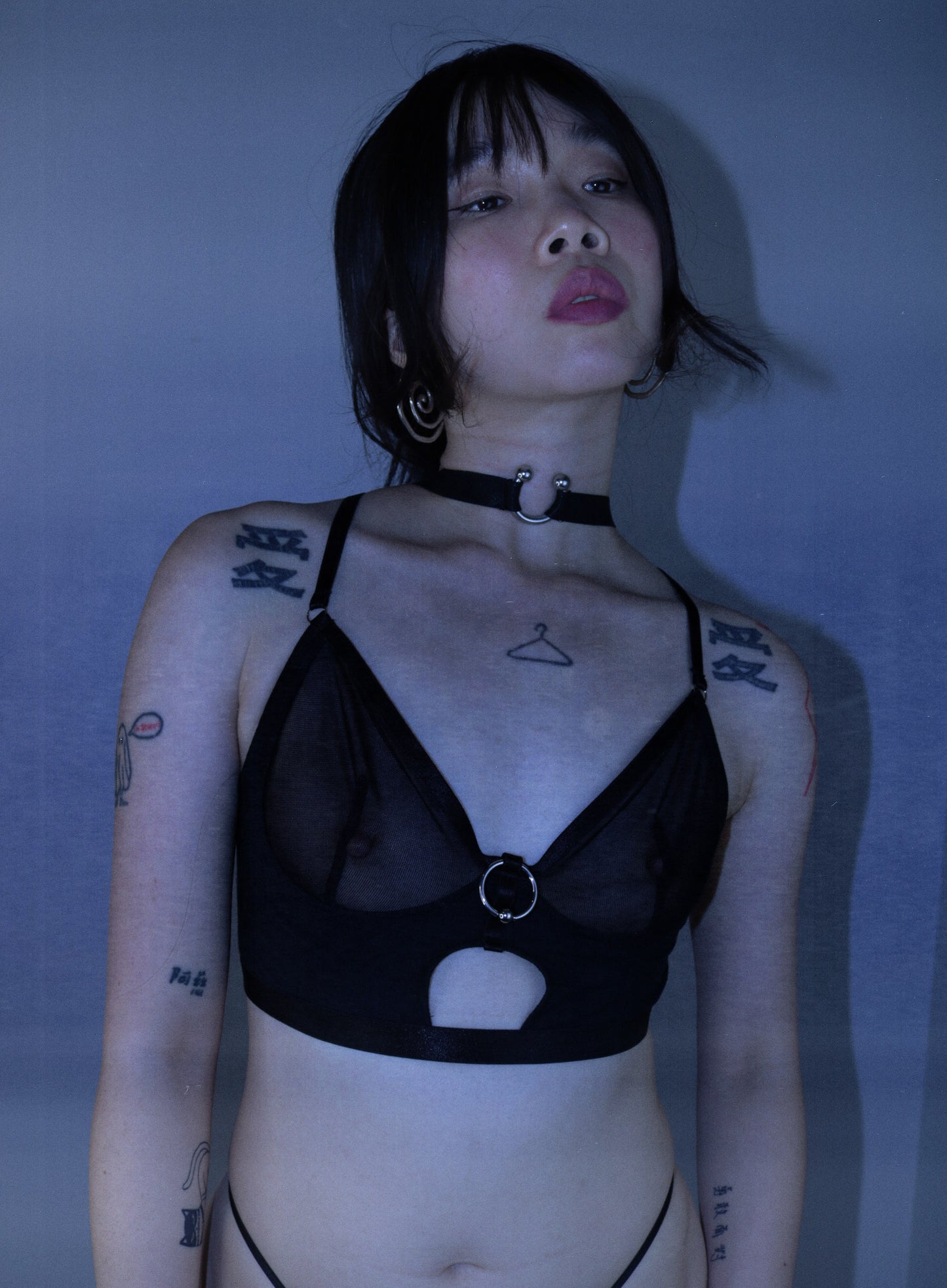 Love Is A Deserter Choker Bralette In Black