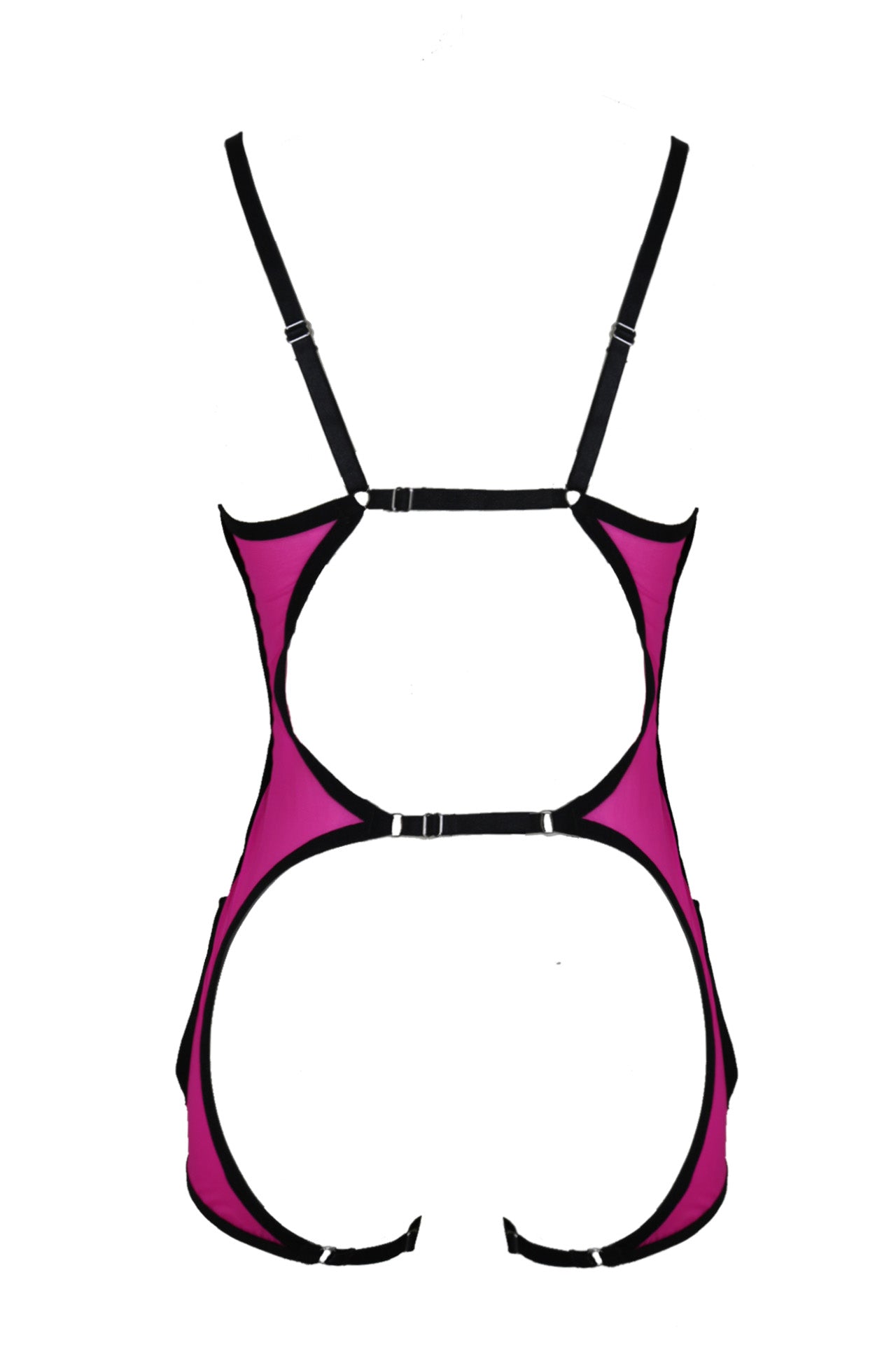 Traveling Cutout Bodysuit In Fuchsia