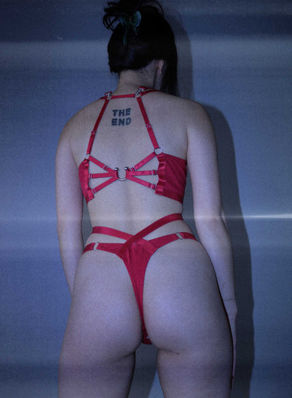 Future Starts Slow Strap Thong In Red