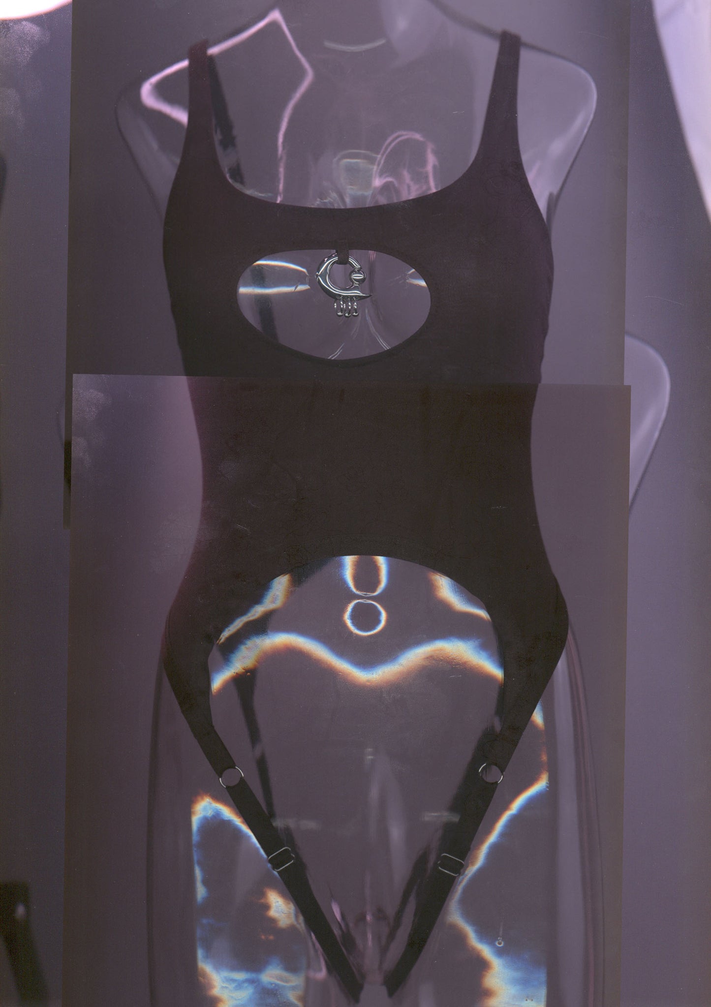 Lose My Breath Crotchless Bodysuit In Black