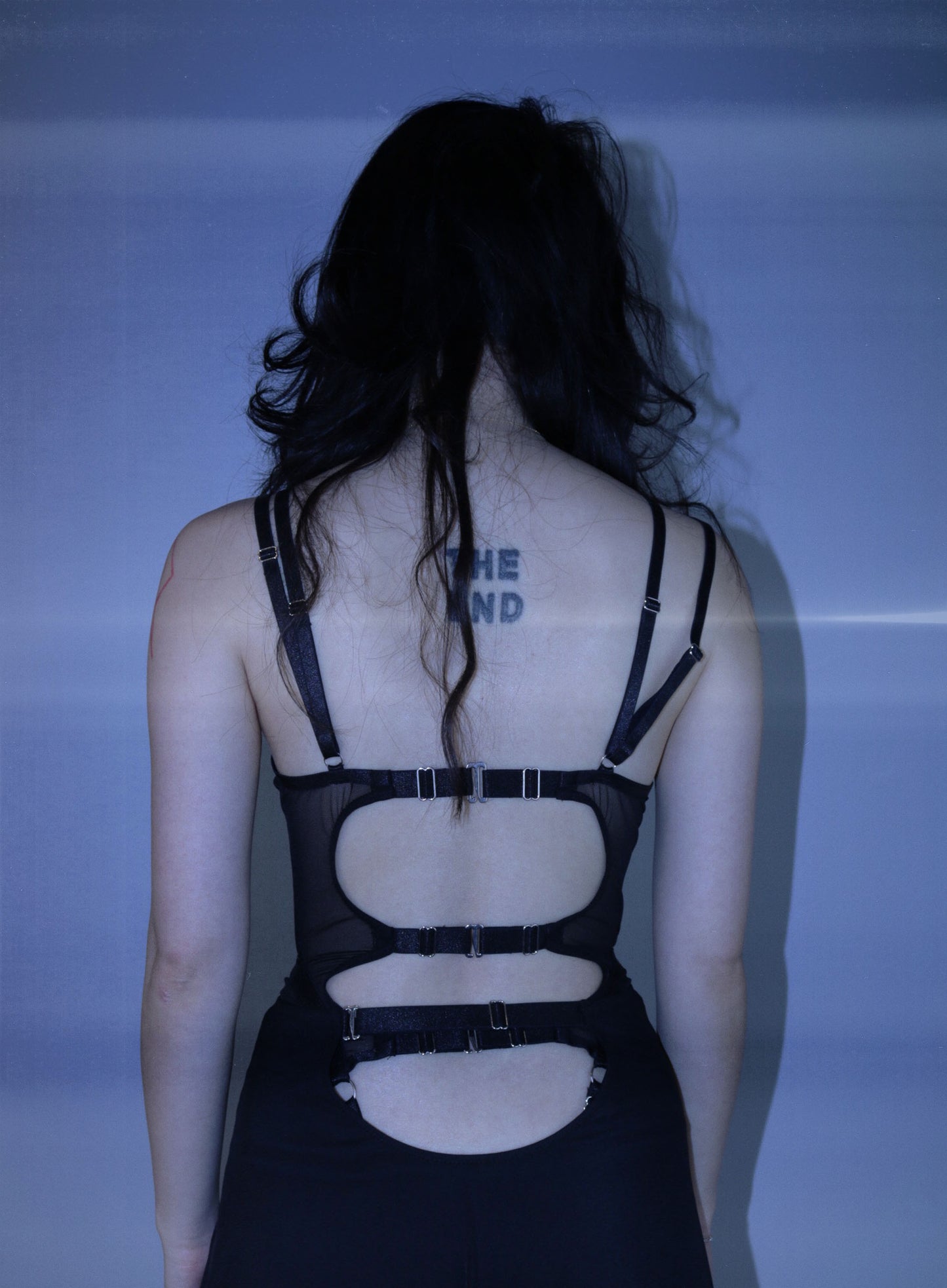 Black Balloon Crotchless Bodysuit In Black