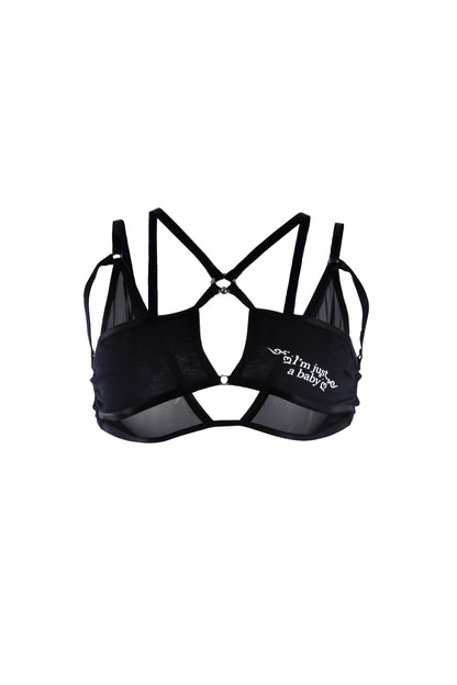 I’m Just A Baby Bralette  In Black