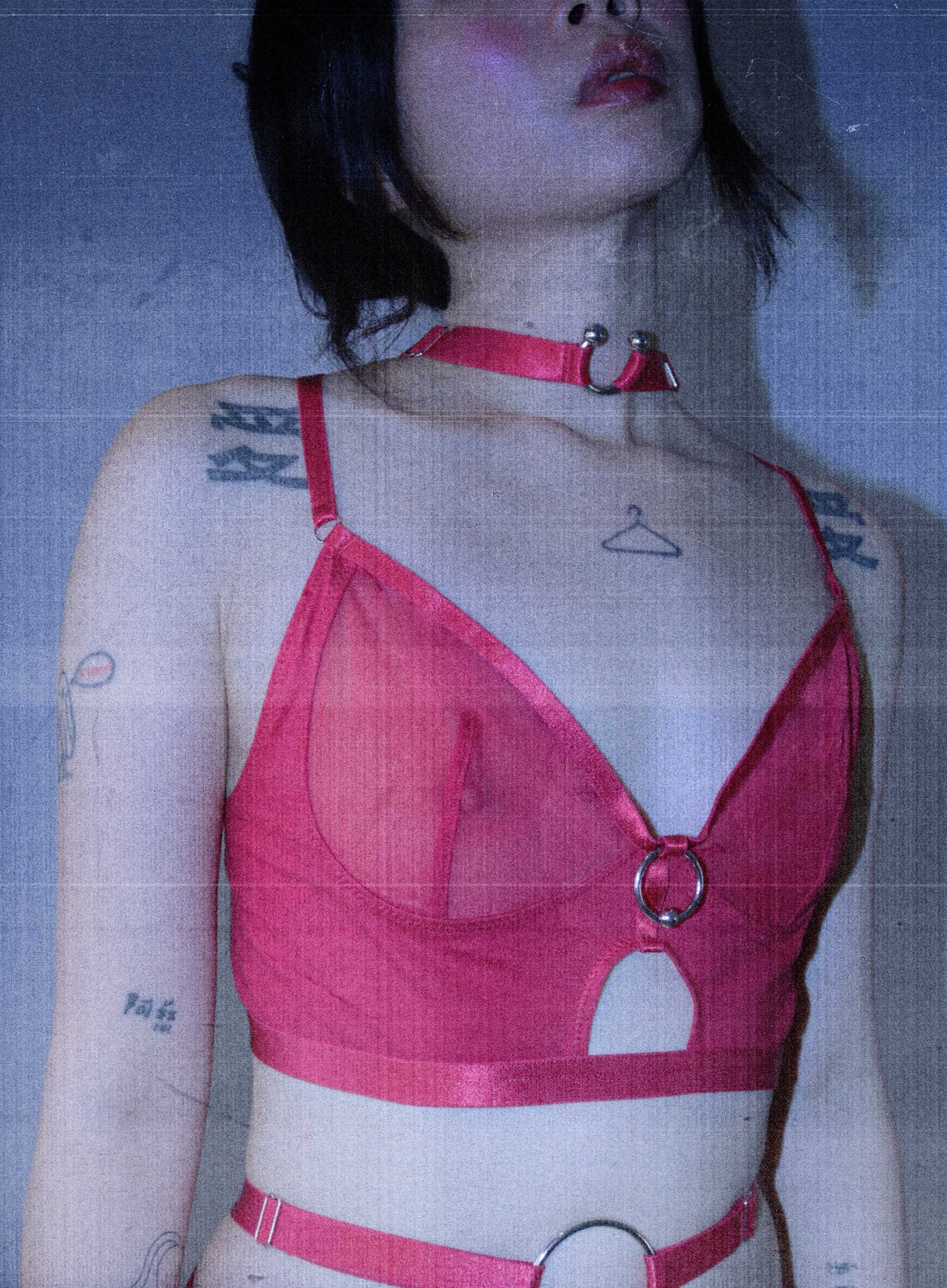 Love Is A Deserter Choker Bralette In Red