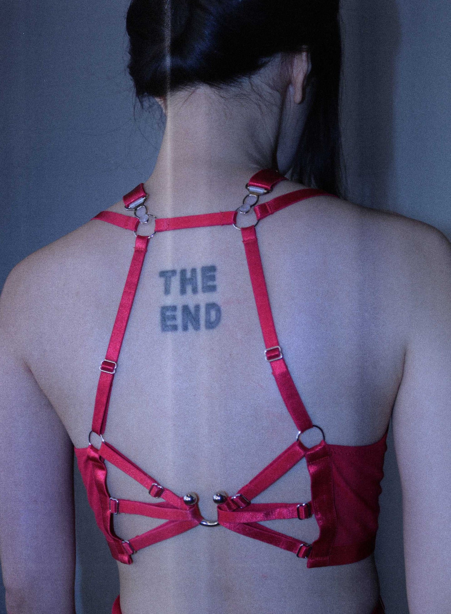 Love Is A Deserter Choker Bralette In Red