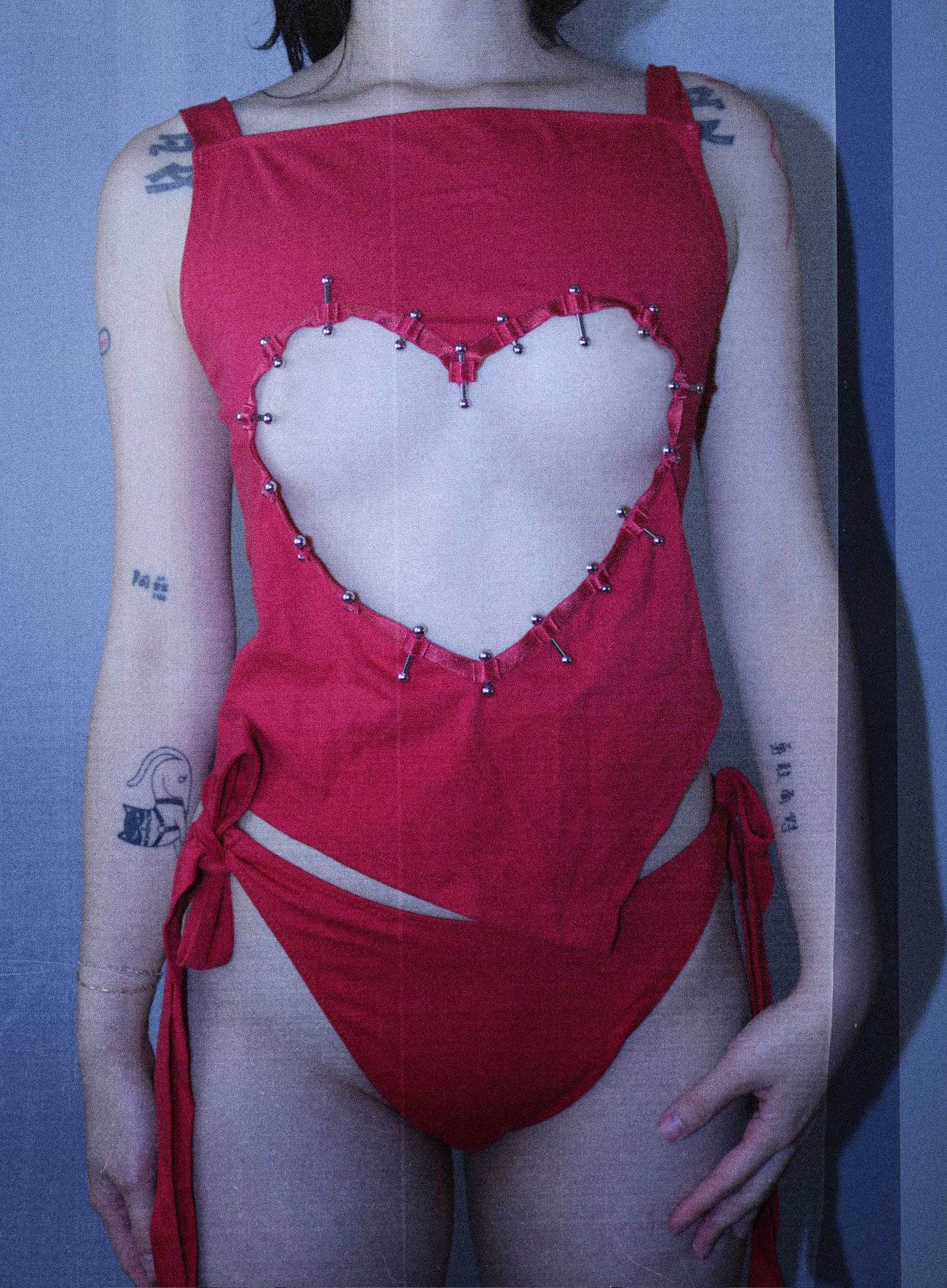 Carnival Heart Cutout Briefs In Red