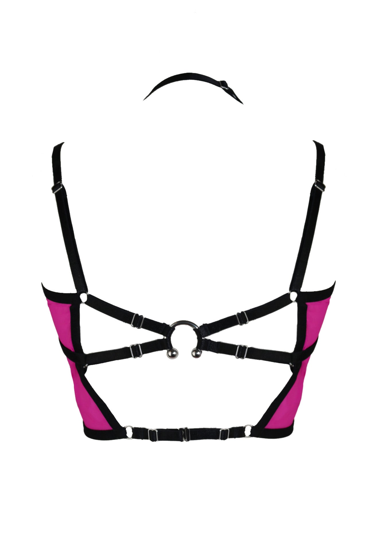 First Love Cropped Mesh Cami Top In Fuchsia