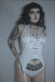 Happy Ending Garter Belt In White Organic Cotton