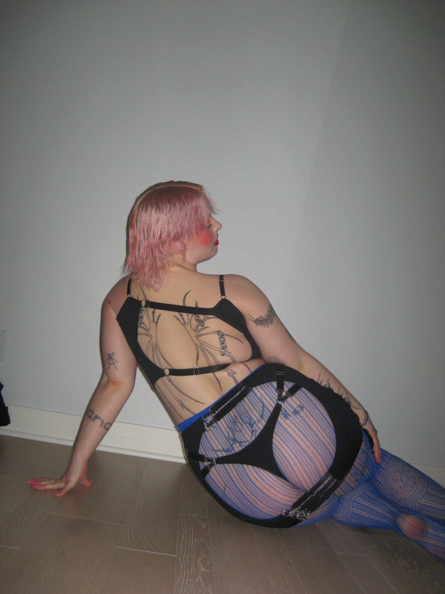 Underneath It All Backless Mini Skirt With Thong In Black
