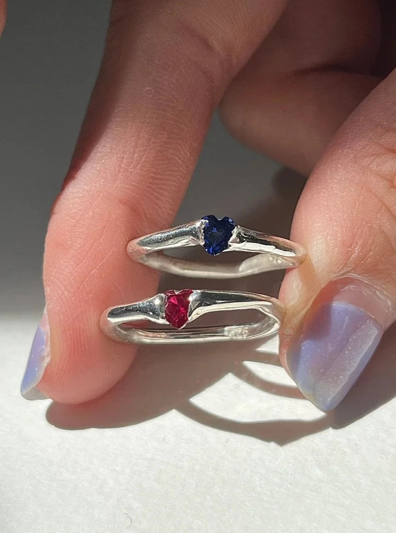 Heavy Heart Ruby Ring