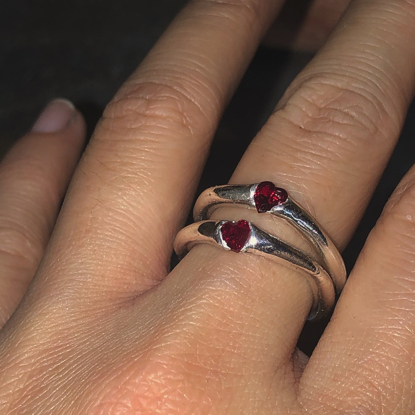 Heavy Heart Ruby Ring