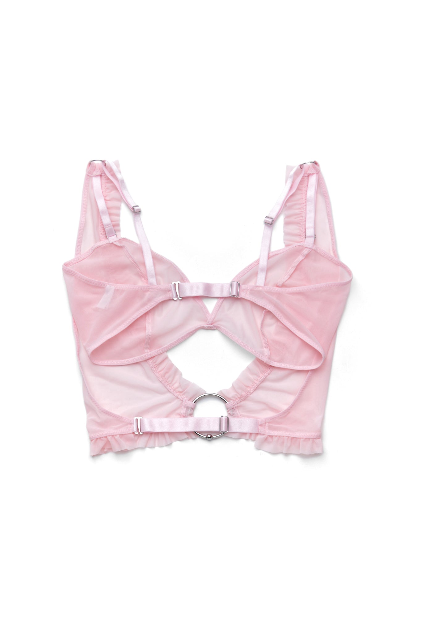 Under My Skin Bralette In Pink Mesh