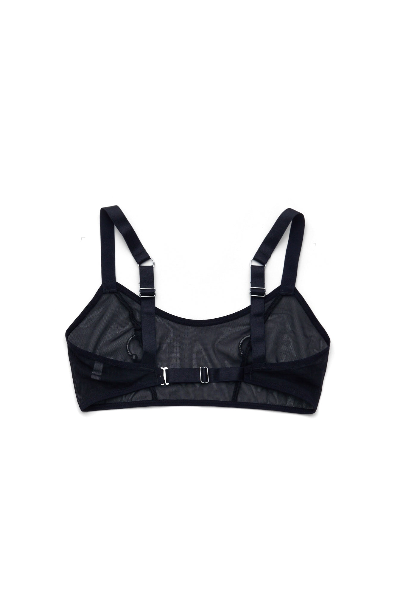 Circular Barbell Bralette In Black Mesh