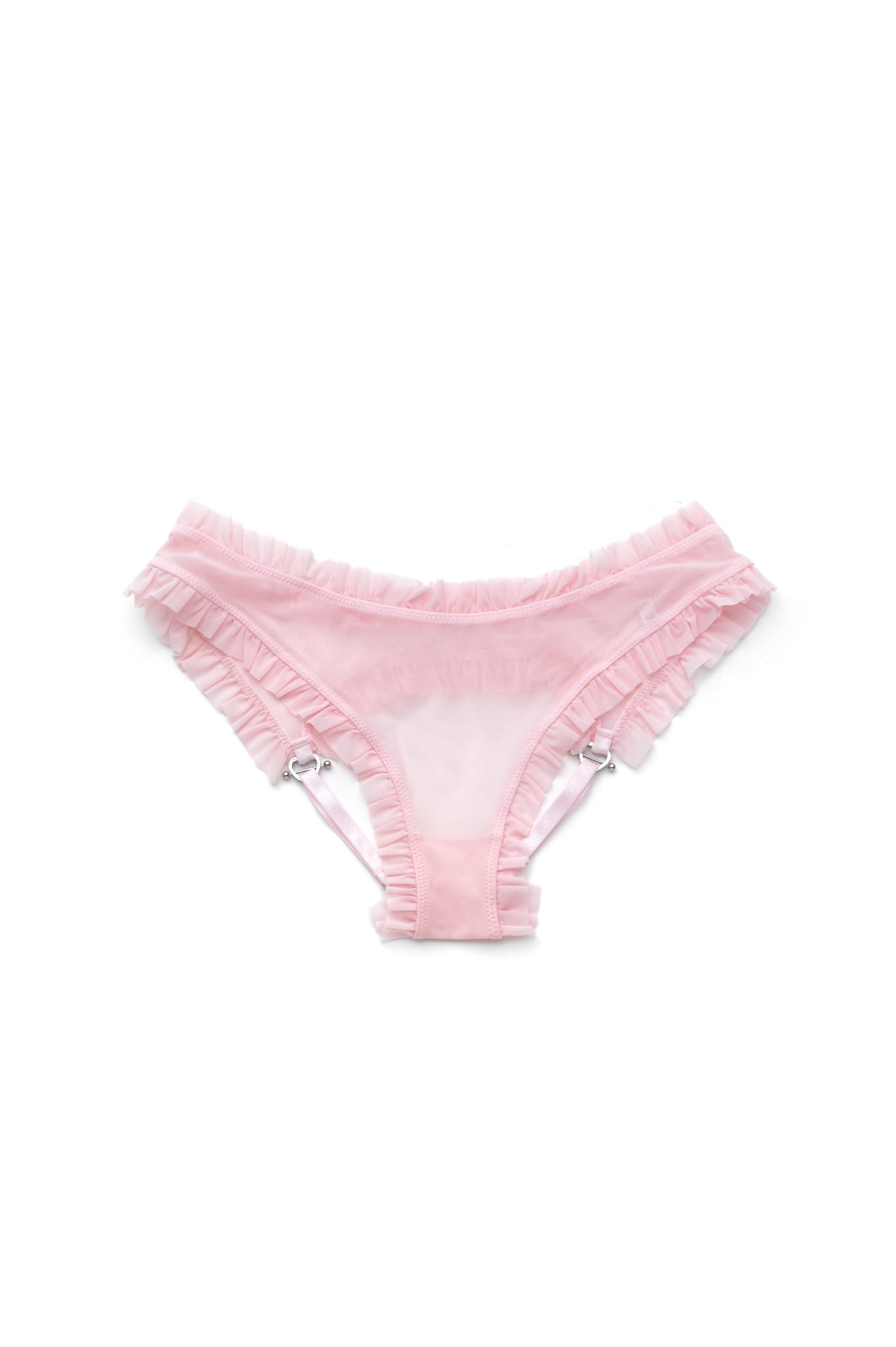 Baby One More Time Backless Briefs In Pink Mesh