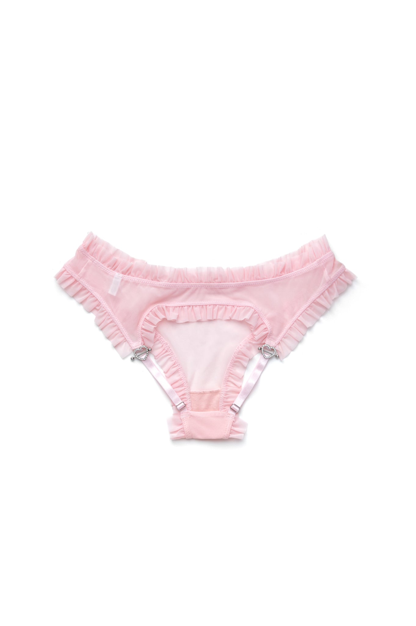 Baby One More Time Backless Briefs In Pink Mesh