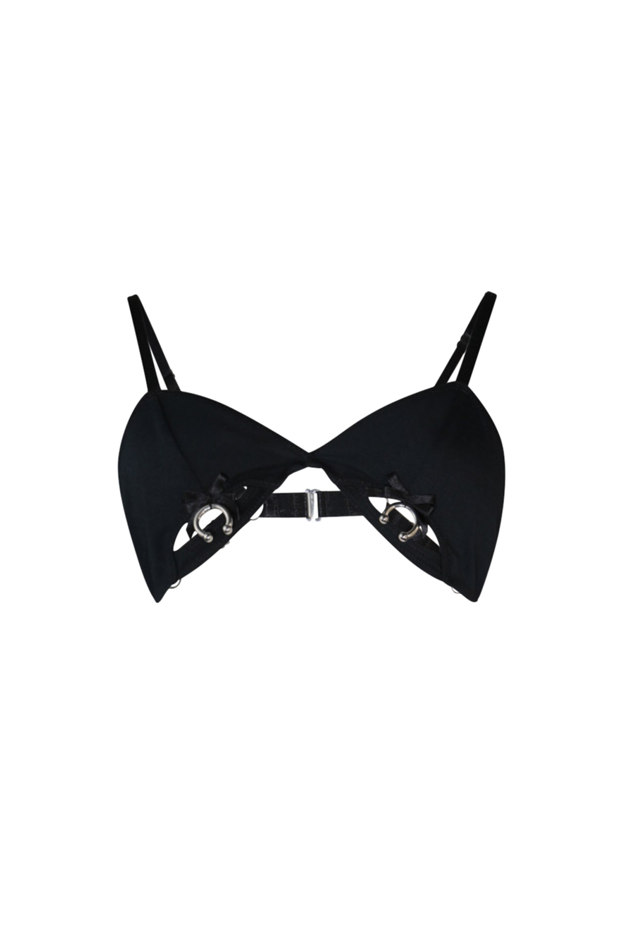 Crystalised Triangle Bralette In Black