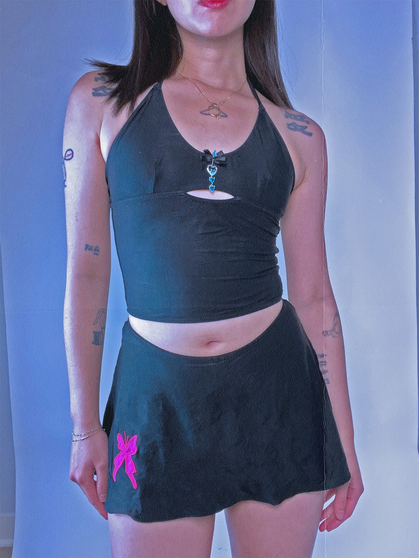 Prisoner Of Love Cupro®  Vegan Silk Halter Top In Black