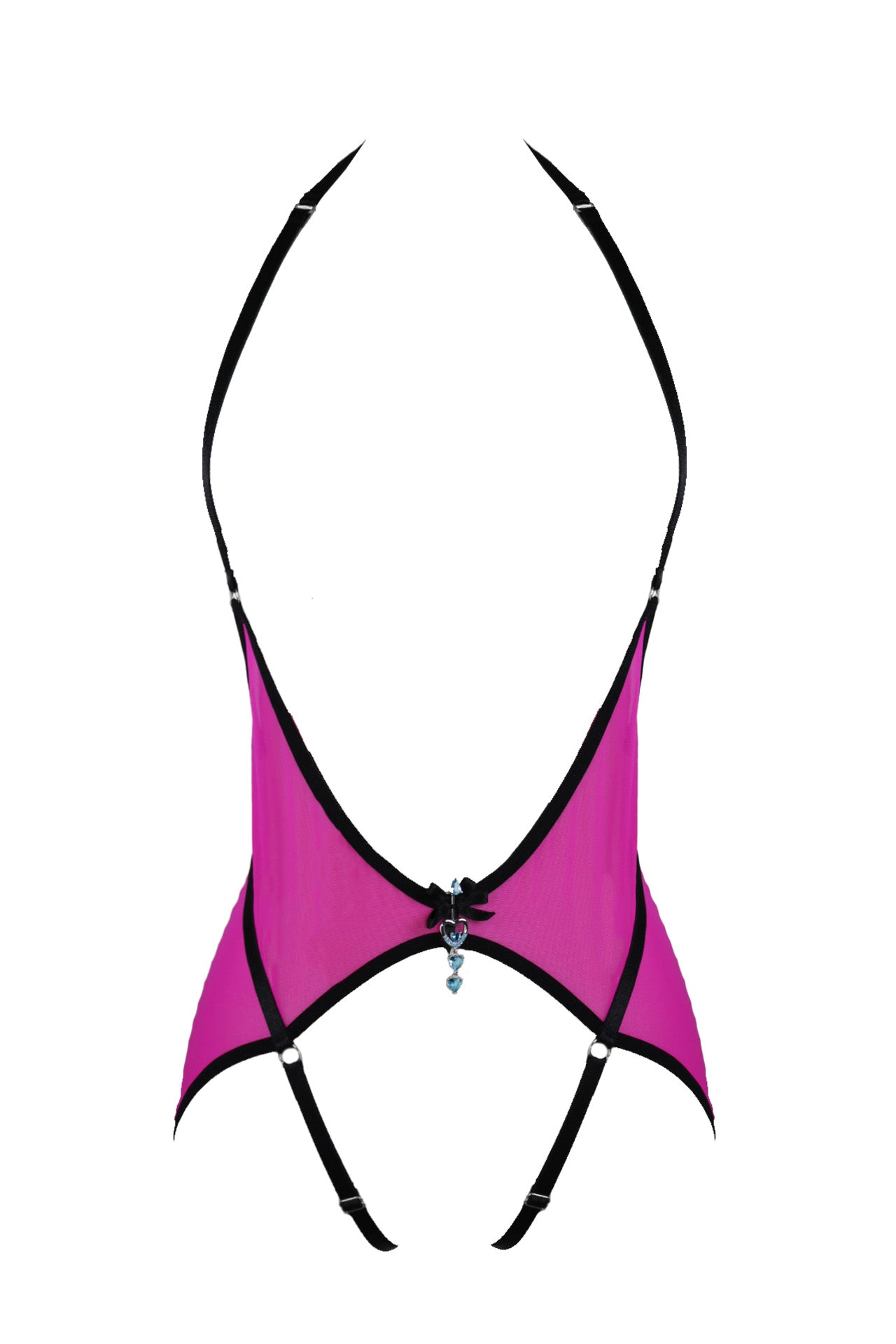 Sakura Drops Ouvert Body Harness In Fuchsia