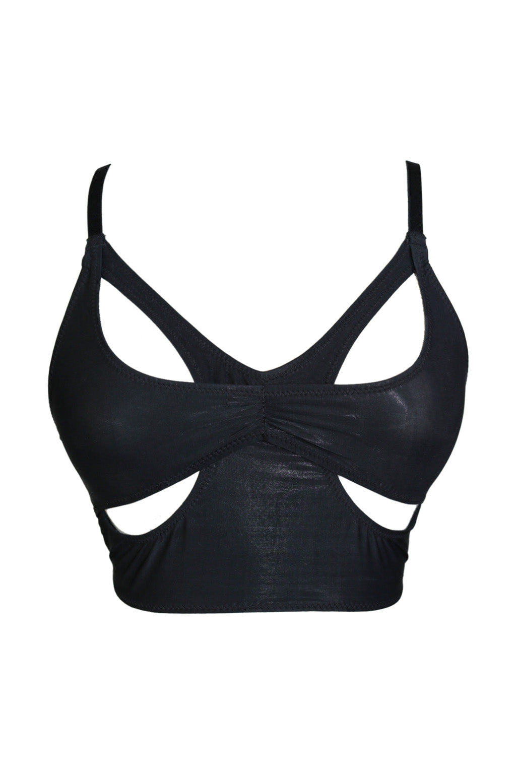 Automatic Cupro® Vegan Silk Cutout Bralette In Black