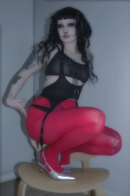 Happy Ending Garter Belt In Black Organic Cotton