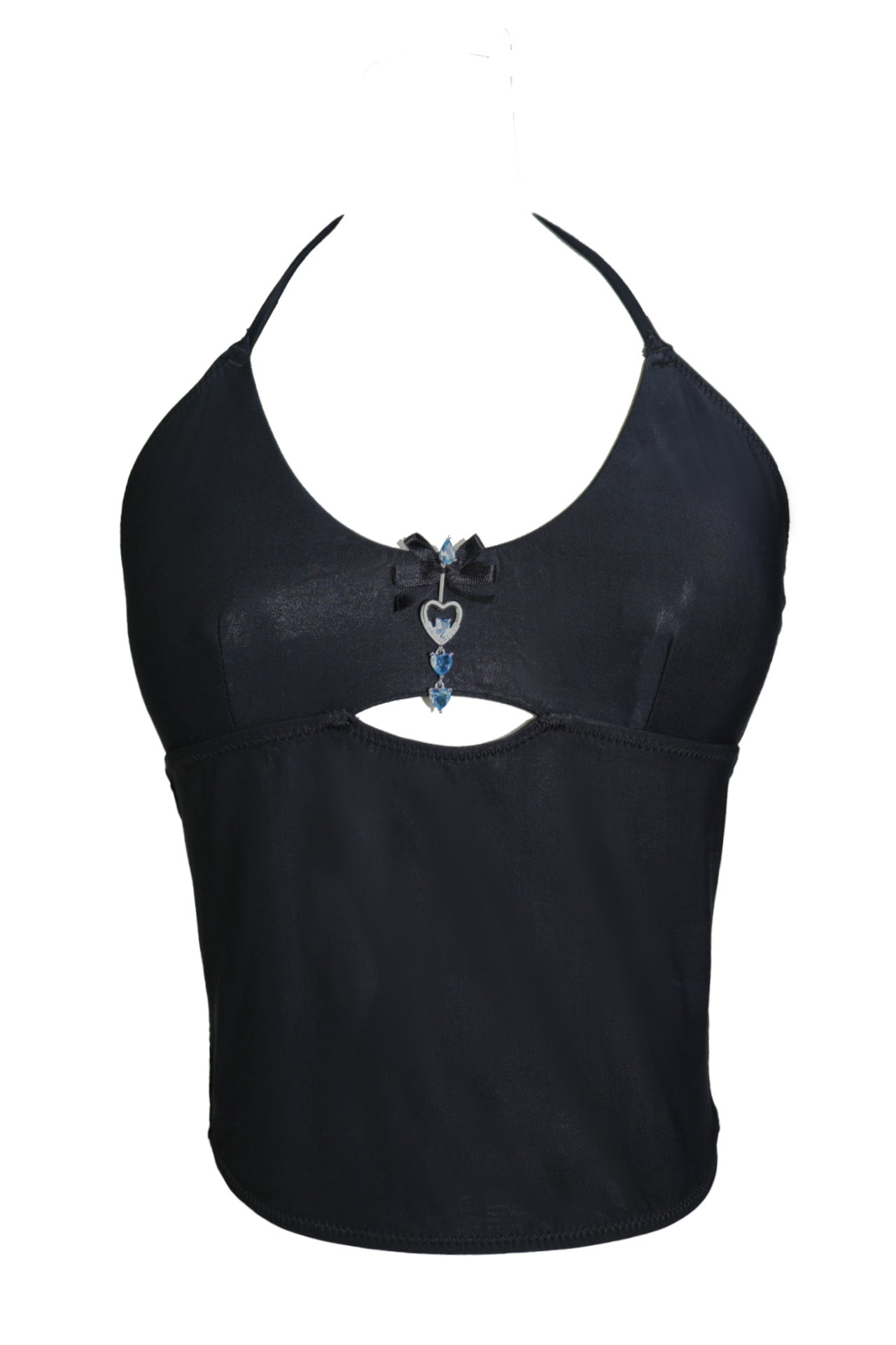 Prisoner Of Love Cupro® Vegan Silk Halter Top In Black