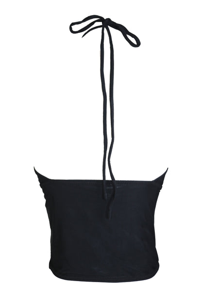Prisoner Of Love Cupro® Vegan Silk Halter Top In Black