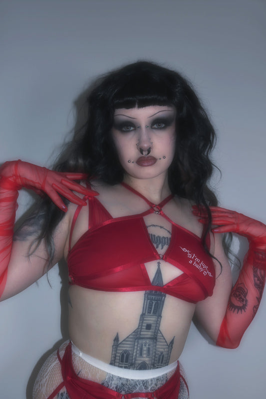 I’m Just A Baby Bralette In Red
