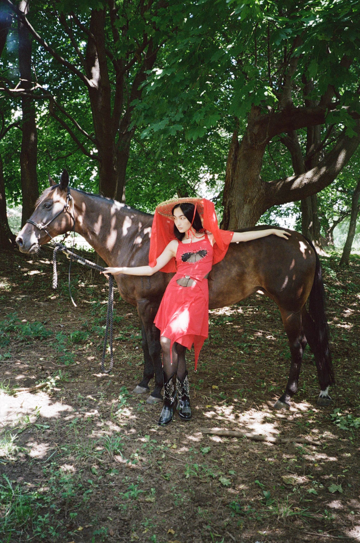 The Last Goodbye Midi Skirt In Red