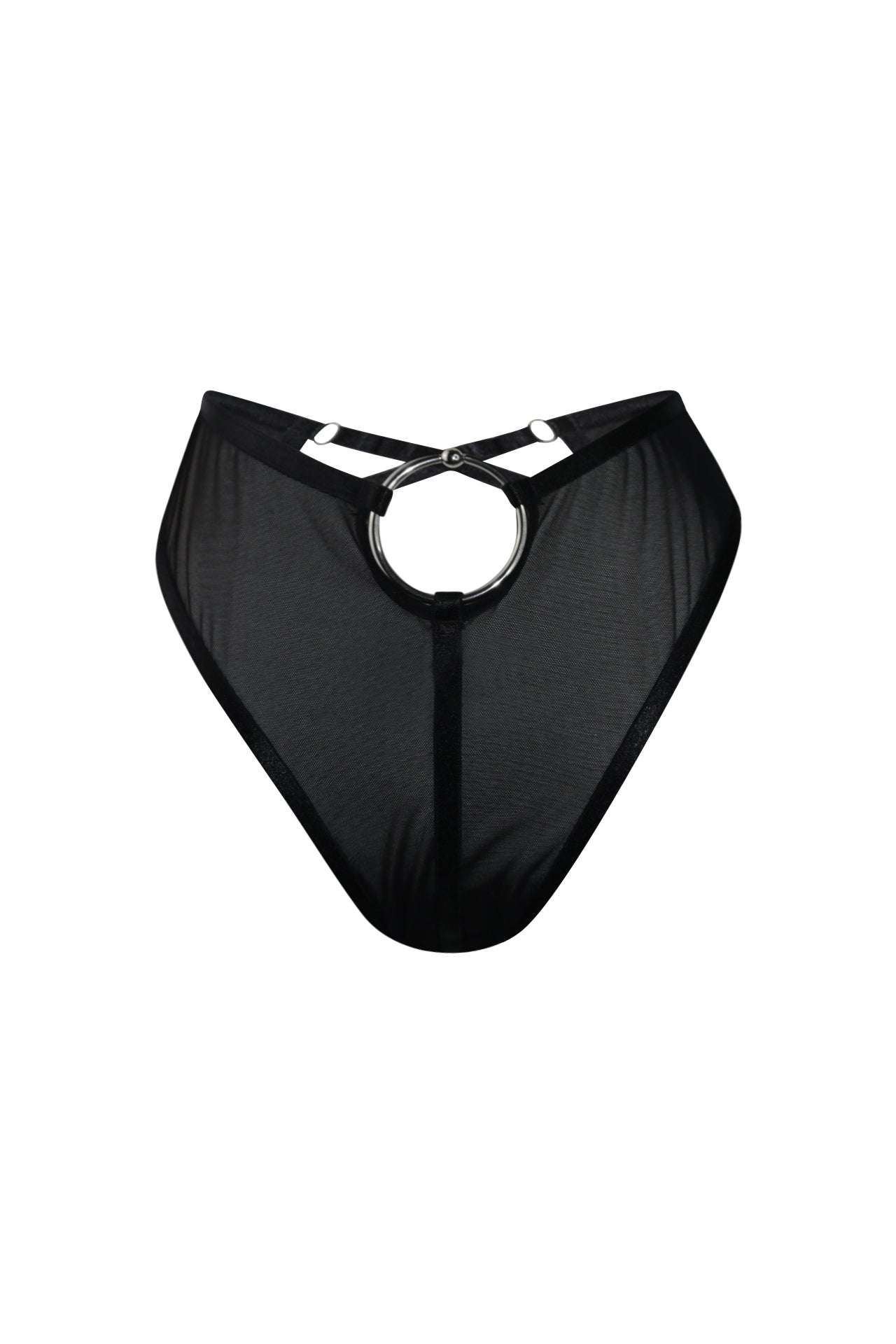 Heart Skipped A Beat Ouvert Thong In Black