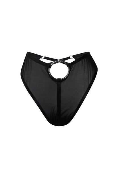 Heart Skipped A Beat Ouvert Thong In Black