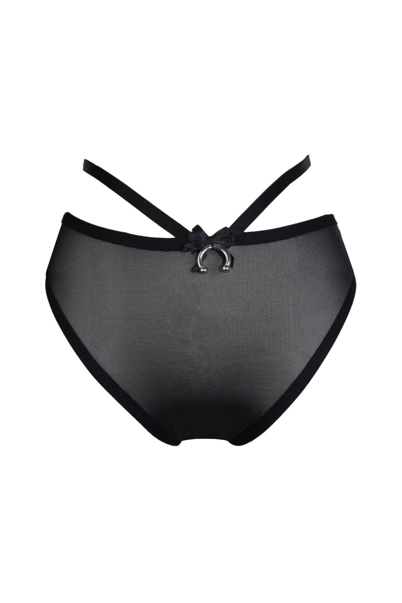 Addicted To You Recycled Mesh Briefs With Waist Straps In Black