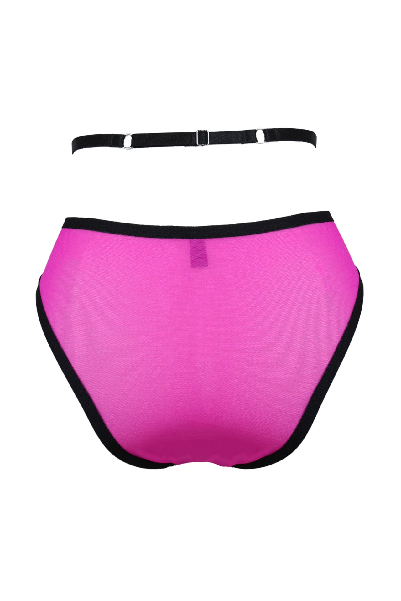 Addicted To You Recycled Mesh Briefs With Waist Straps In Fuchsia