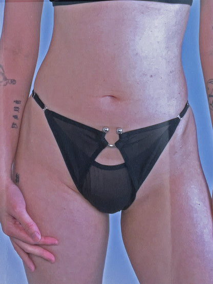 This Is Love Layered Cutout Briefs In Black