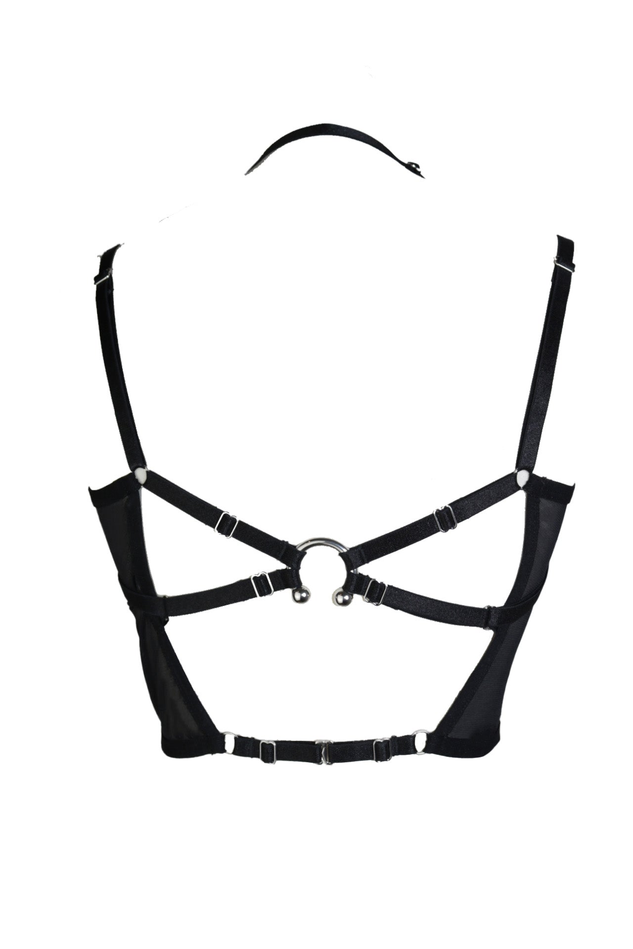 First Love Cropped Mesh Cami Top In Black