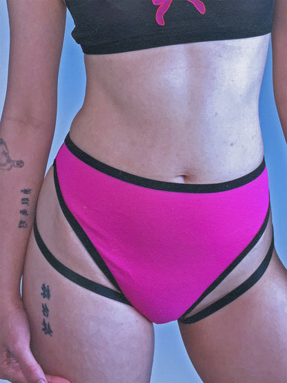 Anata Recycled Mesh High Waist Briefs In Fuchsia