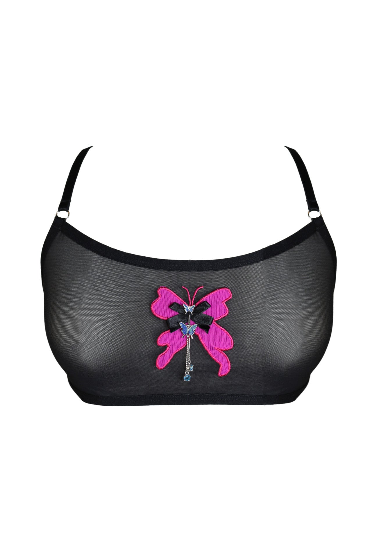 One Last Kiss Butterfly Bralette In Black