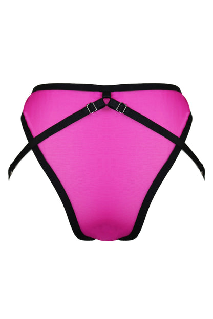 Anata Recycled Mesh High Waist Briefs In Fuchsia
