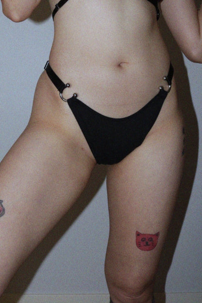 Chained Dipped Front Briefs In Black