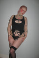 Lose My Breath Crotchless Bodysuit In Black
