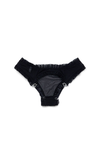 Baby One More Time Backless Briefs In Black Mesh