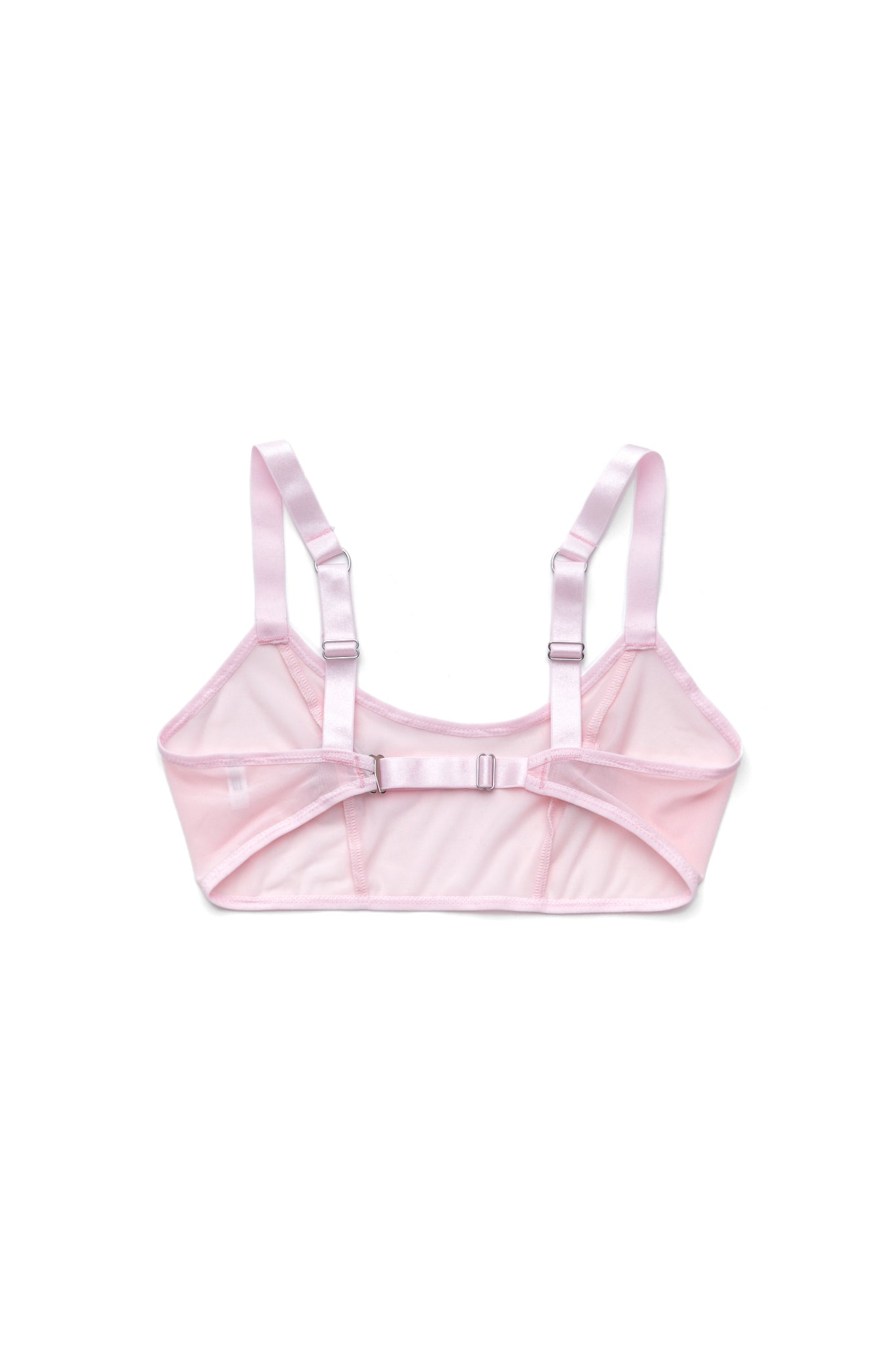 Circular Barbell Bralette In Pink Mesh